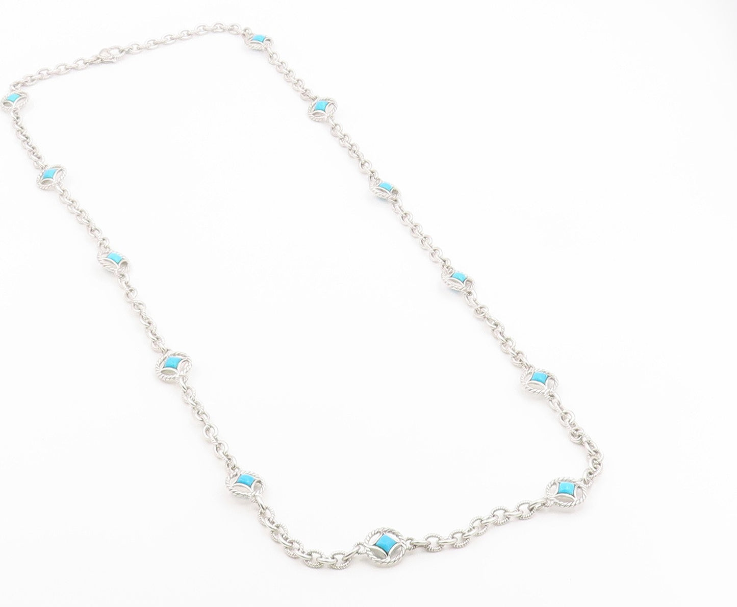925 Sterling Silver Vintage Necklace JUDITH RIPKA Gemstone Twisted Rope  NE4926