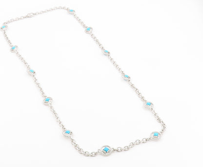 925 Sterling Silver Vintage Necklace JUDITH RIPKA Gemstone Twisted Rope  NE4926