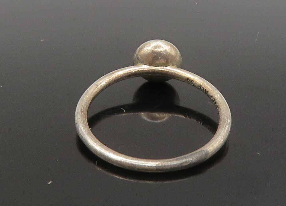 PANDORA 925 Silver  Vintage Faceted Blue Stone Thin Band Ring Sz 7 RG23595
