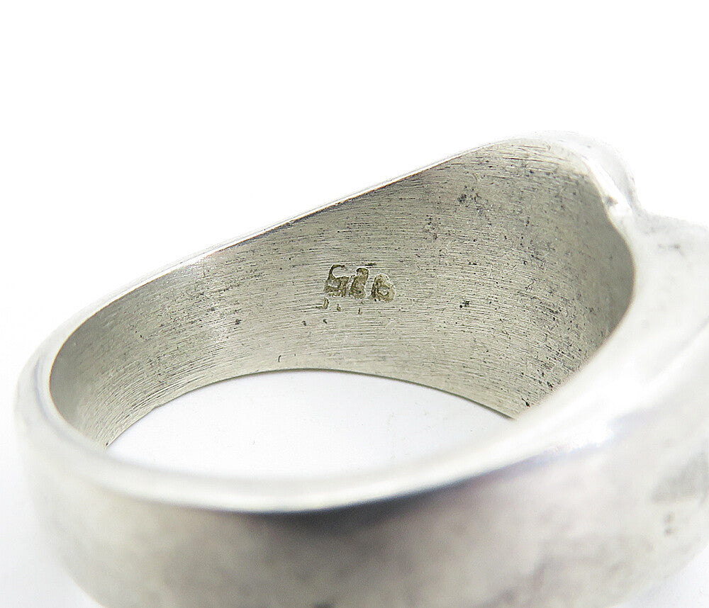 MEXICO 925 Sterling Silver  Vintage Sculpted Dome Band Ring Sz 10  RG3853