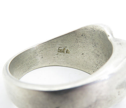 MEXICO 925 Sterling Silver  Vintage Sculpted Dome Band Ring Sz 10  RG3853
