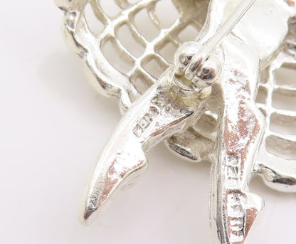 925 Sterling Silver Vintage Brooch Graceful Ballerina Ballet Dancer Pin  BP11978
