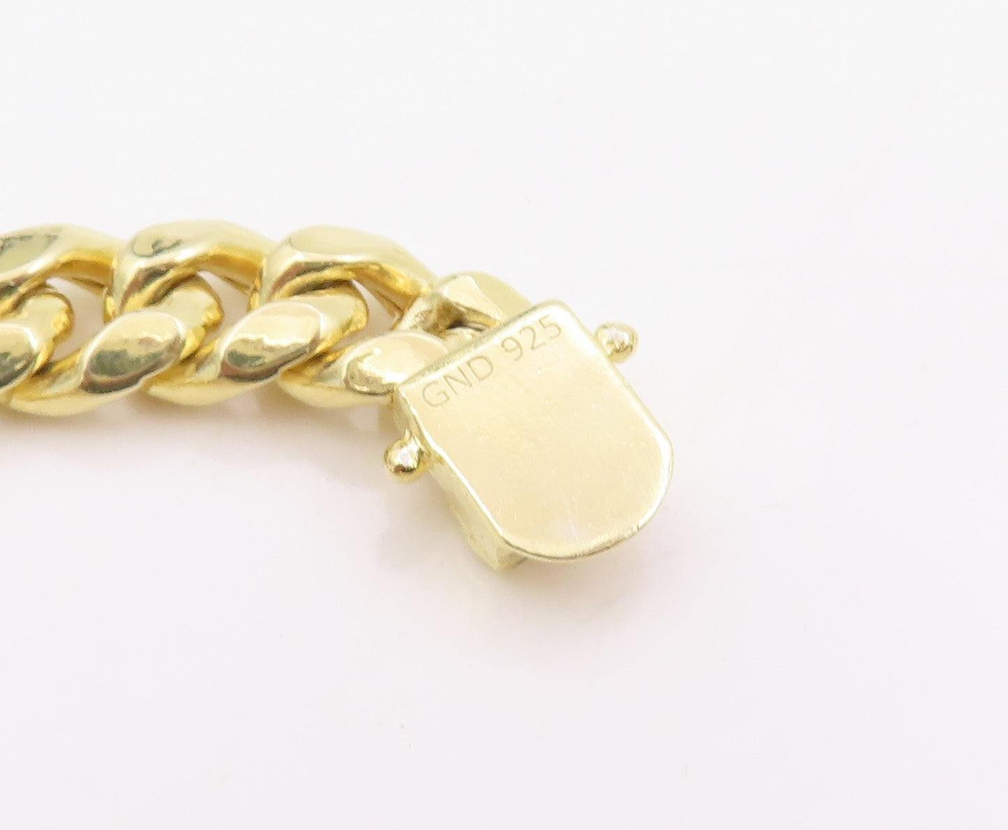 925 Sterling Silver Vintage Necklace Gold Plated Chunky Cuban Link Chain  NE4748