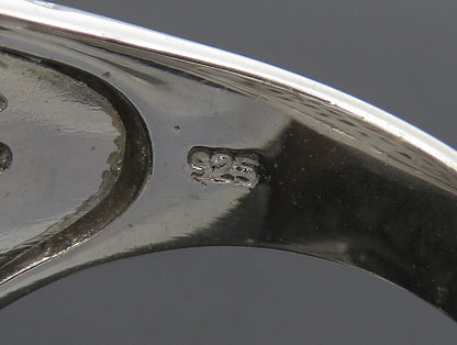 925 Sterling Silver  Vintage Cubic Zirconia Dotted Square Ring Sz 8  RG24344