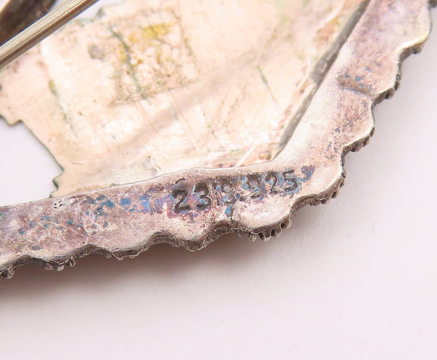 925 Sterling Silver & 10K GOLD  Vintage Historic Building Brooch Pin  BP9165