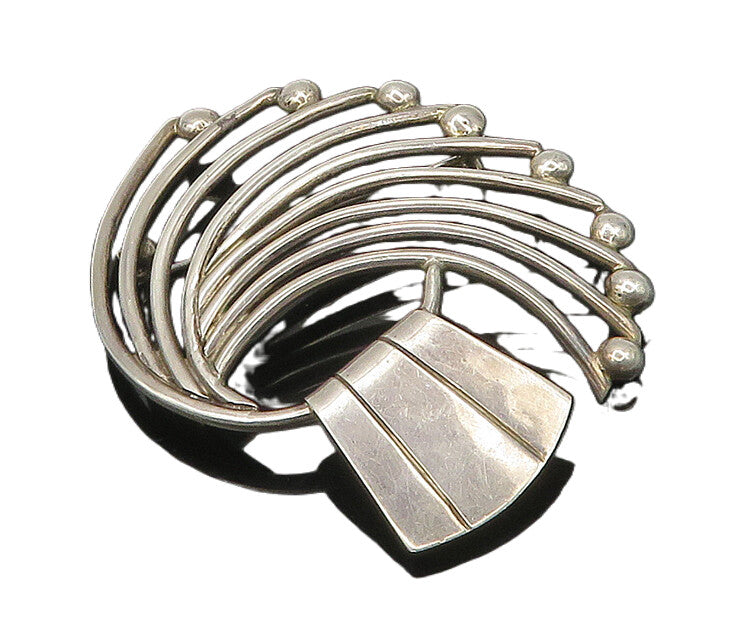 BETO MEXICO 925 Sterling Silver  Vintage Modernist Design Brooch Pin  BP7193