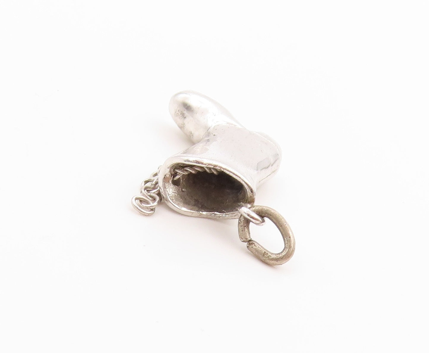 925 Sterling Silver Vintage Pendant High Knee Western Cowboy Boot Charm  PT25010