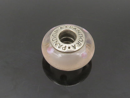 PANDORA 925 Silver  Vintage Love Heart Murano Glass Slide Pendant  PT19840