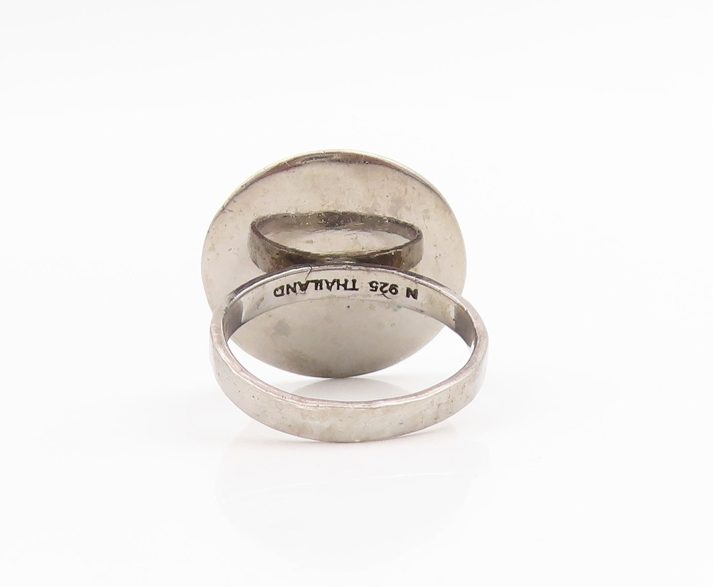 925 Sterling Silver Vintage Ring Love Heart Hammered Coin Band  Sz 6.5  RG33894