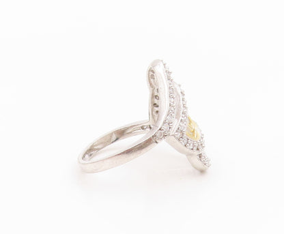 925 Sterling Silver Vintage Ring Maze Key Cutout Topaz Band  Sz 8  RG31889