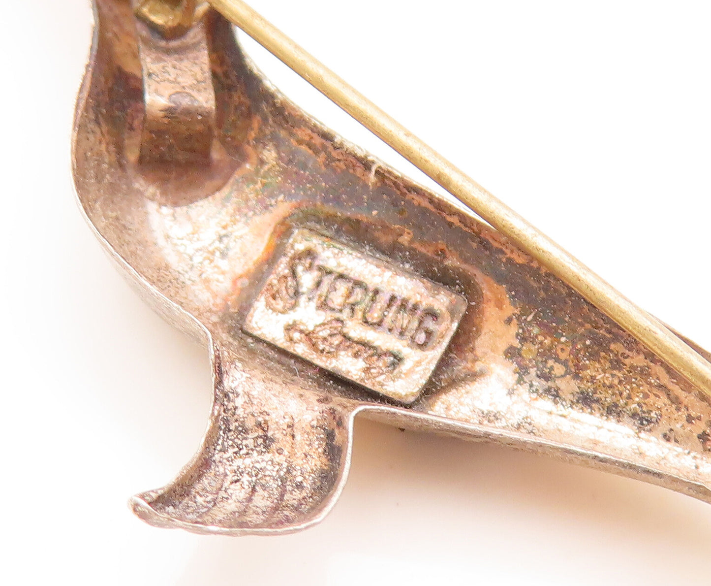 925 Sterling Silver Vintage Brooch Pin LANG Delphine Playing With Ball  BP10969