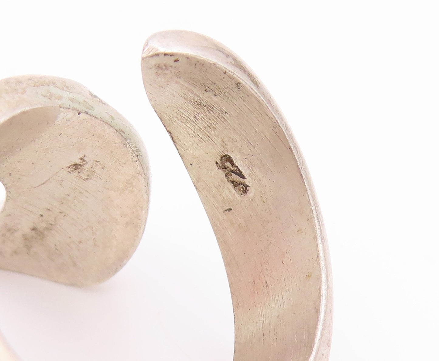 925 Sterling Silver Vintage Ring Classic Floral Leaf Wrap Band  Sz 8.5  RG36120