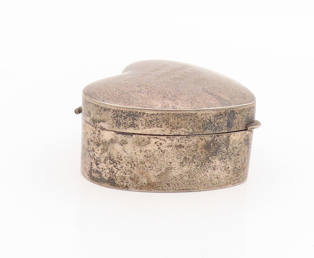 925 Sterling Silver Vintage Pill Box TIFFANY & CO Solid Love Heart OPENS  TR4145