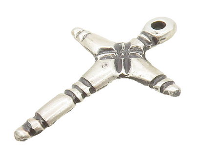 925 Sterling Silver  Vintage Petite Etched Religious Cross Pendant  PT13221