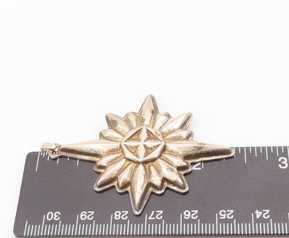 925 Sterling Silver Vintage Pendant REED & BATTON Carved Puffed Star  PT22653