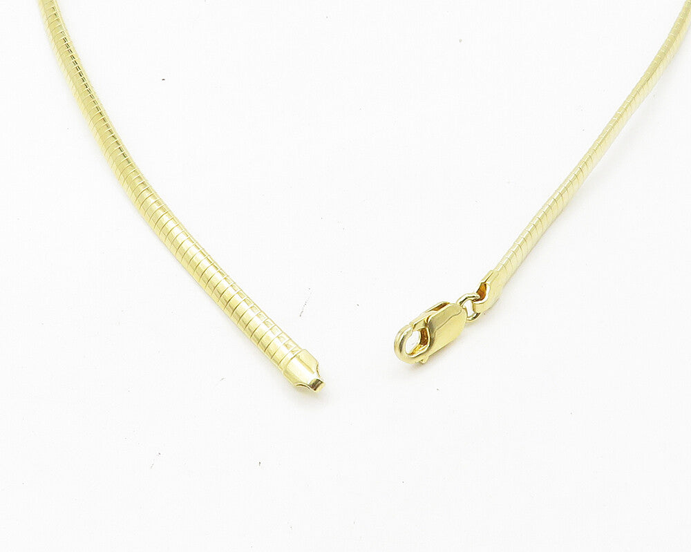 925 Sterling Silver  Genuine Diamonds Gold Plated Snake Chain Necklace  NE2970