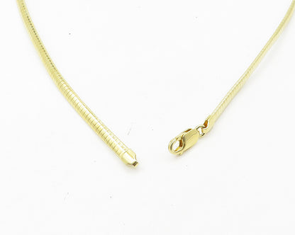925 Sterling Silver  Genuine Diamonds Gold Plated Snake Chain Necklace  NE2970