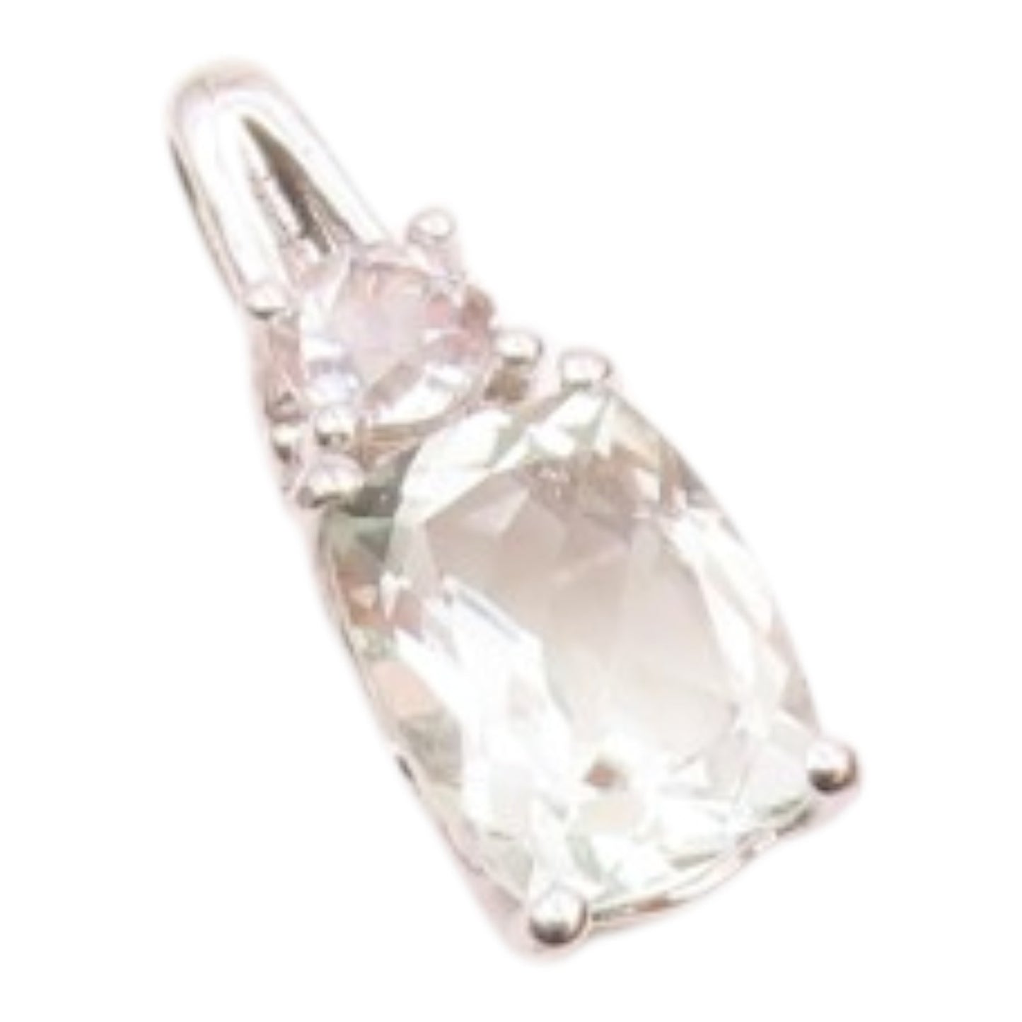 925 Silver  Vintage Sparkly Topaz & Cubic Zirconia Drop Pendant  PT20756