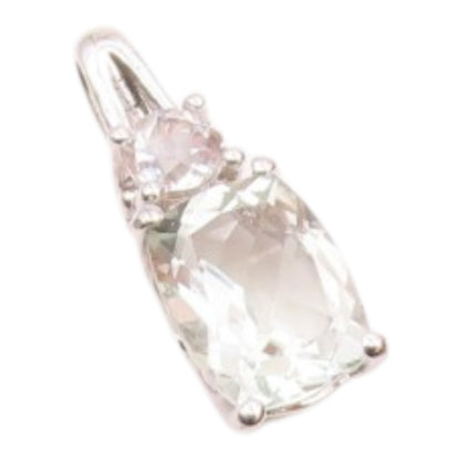925 Silver  Vintage Sparkly Topaz & Cubic Zirconia Drop Pendant  PT20756