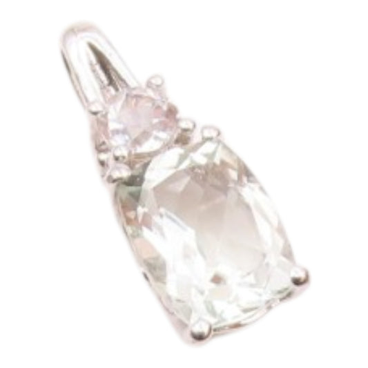 925 Silver  Vintage Sparkly Topaz & Cubic Zirconia Drop Pendant  PT20756