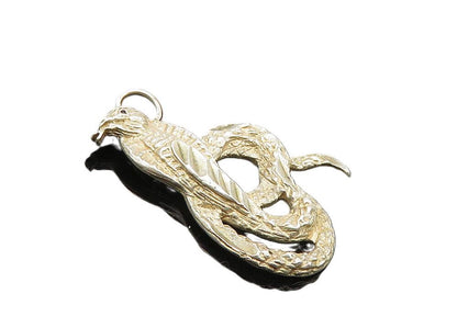 925 Sterling Silver  Vintage Cobra Snake Motif Etched Detail Pendant PT7673