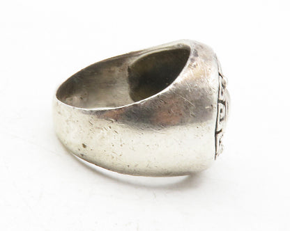 925 Sterling Silver  Vintage Antique Swirl Dome Band Ring Sz 7.5  RG12280