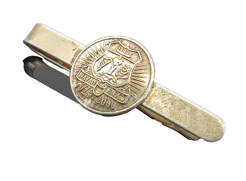 925 Sterling Silver  Vintage Navan R.F.C. Rugby Club Badge Tie Clip  TR1417