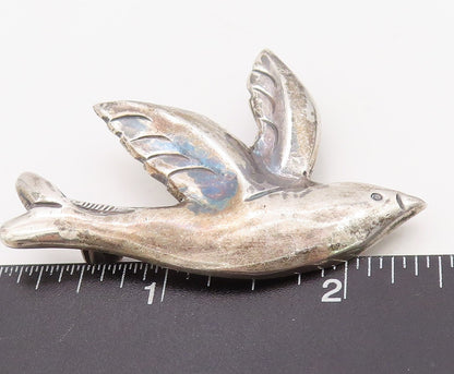 925 Sterling Silver Vintage Brooch Pin MEXICO Cutout Flying Sparrow  BP11214