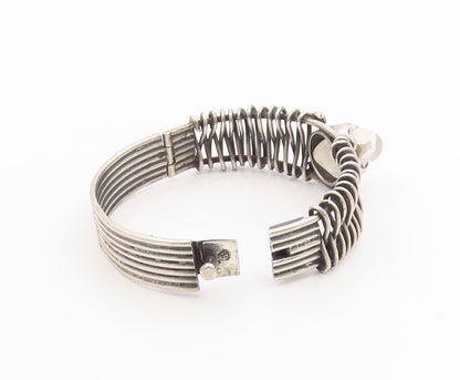 925 Sterling Silver Vintage Bracelet LOS BALLESTEROS MEXICO Quartz Cuff  BT11997