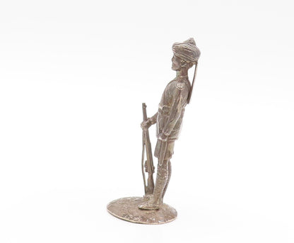 925 Sterling Silver Vintage Paper Weight Heavy 3D Carved Soldier  TR3812