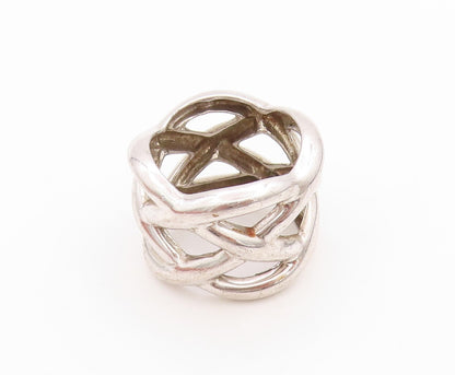 925 Sterling Silver Vintage Ring Modernist Cross Wire Design  Sz 6.5  RG33409