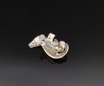 925 Sterling Silver  Vintage Floral Swirl Screw Back Drop Earrings  EG11909