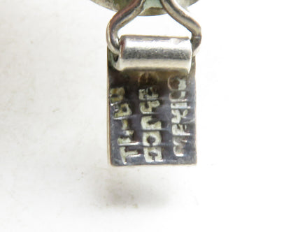MEXICO 925 Sterling Silver  Vintage Black Gemstone Hinge Chain Necklace  NE2217
