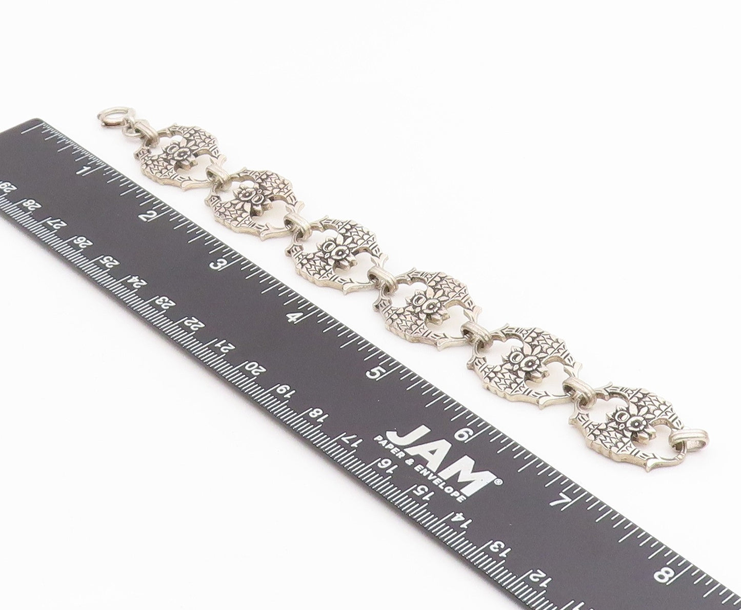 BB 925 Sterling Silver  Vintage Floral Etched Design Chain Bracelet  BT8508