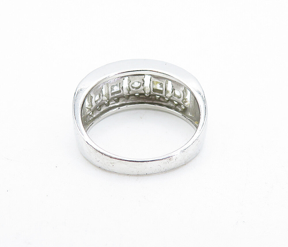 925 Sterling Silver Multi Shape Cubic Zirconia Shiny Band Ring Sz 8 RG5073