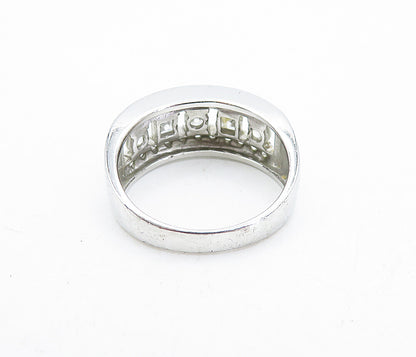 925 Sterling Silver Multi Shape Cubic Zirconia Shiny Band Ring Sz 8 RG5073