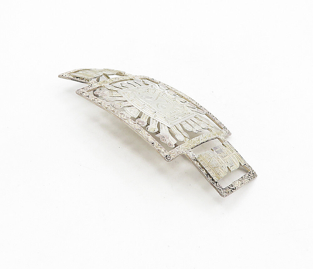 925 Sterling Silver  Vintage Antique Traditional Statues Brooch Pin  BP3088