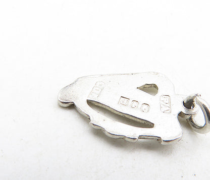 925 Sterling Silver  Vintage Petite Harp Musical Instrument Pendant  PT6821