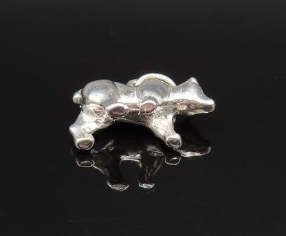 925 Sterling Silver  Vintage Sculpted Polar Bear Charm Pendant  PT20959