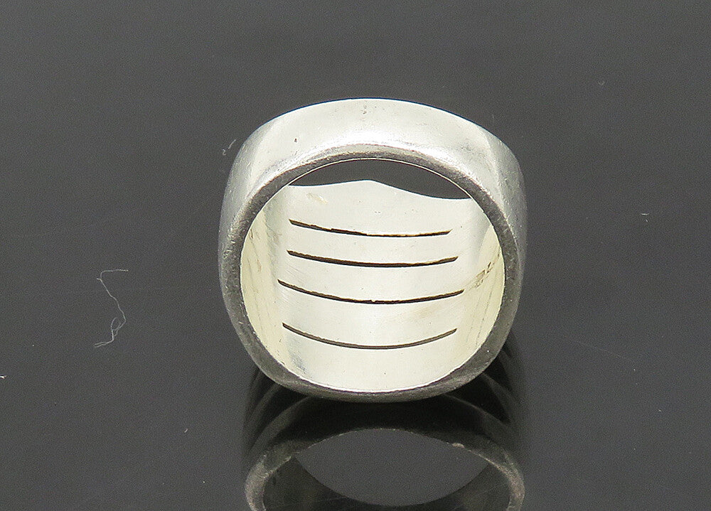 MEXICO 925 Sterling Silver  Vintage Shiny Fluted Band Ring Sz 8  RG21232