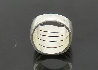 MEXICO 925 Sterling Silver  Vintage Shiny Fluted Band Ring Sz 8  RG21232