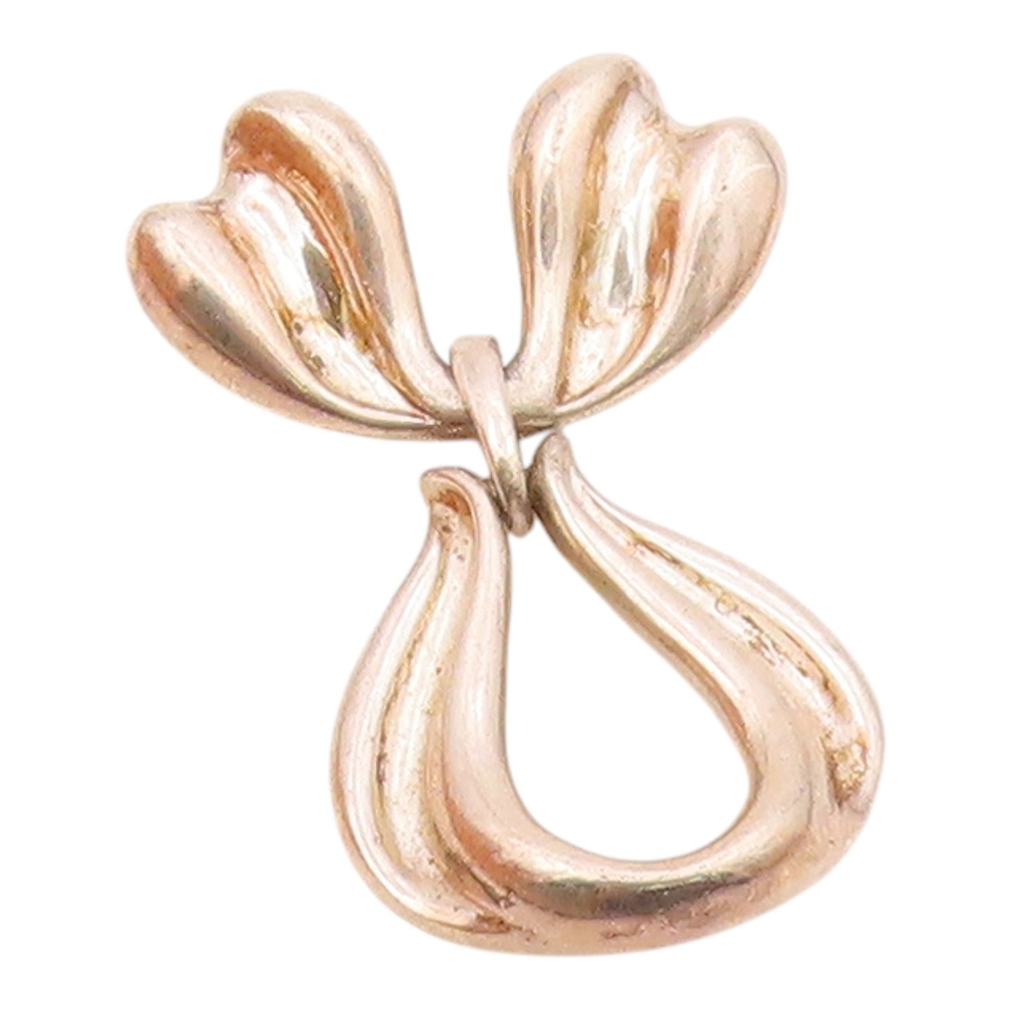 KABANA 925 Sterling Silver  Vintage Shiny Bow Tied Ribbon Pendant  PT16074