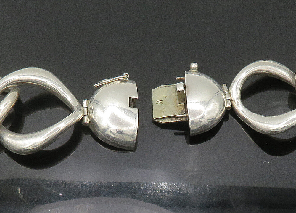 BAYANIHAN 925 Sterling Silver Vintage Rounded Square Link Chain Necklace  NE3521