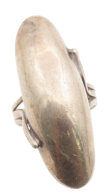 925 Sterling Silver Vintage Ring CJ NEZ NAVAJO Oval Puffed Design  Sz 7  RG33291