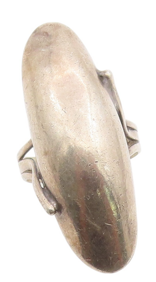 925 Sterling Silver Vintage Ring CJ NEZ NAVAJO Oval Puffed Design  Sz 7  RG33291