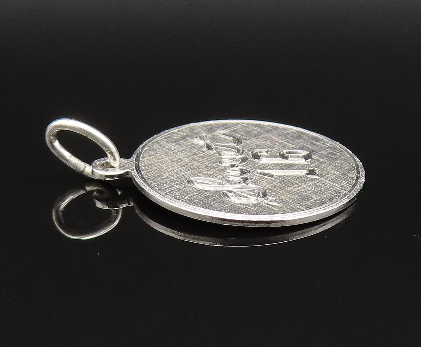 925 Sterling Silver  Vintage Sweet 16 Brushed Finish Medal Pendant  PT20922
