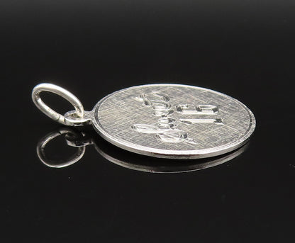925 Sterling Silver  Vintage Sweet 16 Brushed Finish Medal Pendant  PT20922