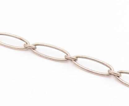 TIFFANY 925 Silver  Vintage Smooth Open Love Heart Chain Bracelet  BT7215
