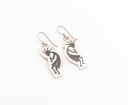 925 Sterling Silver Vintage Earrings FILBERT BROWN SOUTHWESTERN Dangle  EG14476