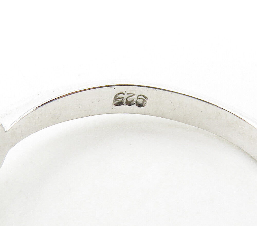 925 Sterling Silver  Sparkling Cubic Zirconia Smooth Band Ring Sz 8  RG16491